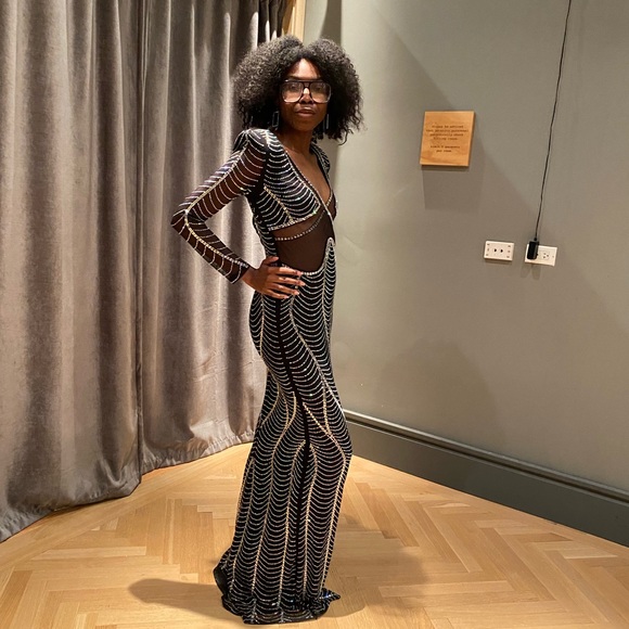 Banjul rhinestone mesh mermaid maxi dress - Picture 11 of 11